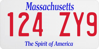 MA license plate 124ZY9