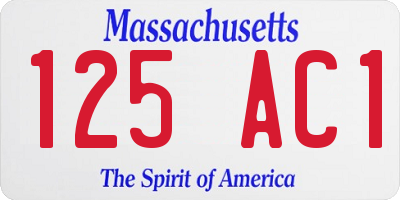 MA license plate 125AC1