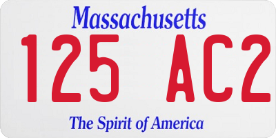 MA license plate 125AC2