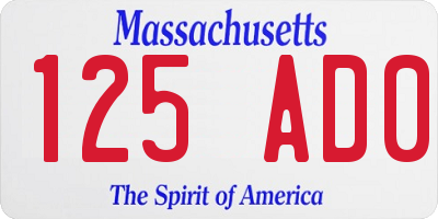 MA license plate 125AD0
