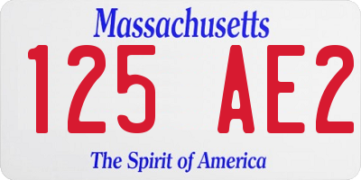 MA license plate 125AE2