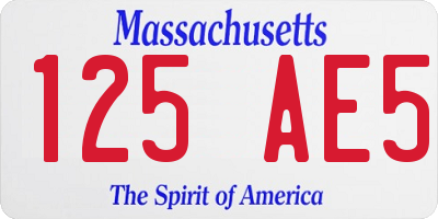 MA license plate 125AE5