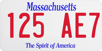 MA license plate 125AE7
