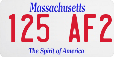 MA license plate 125AF2