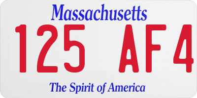 MA license plate 125AF4