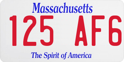 MA license plate 125AF6