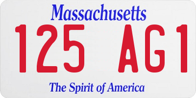 MA license plate 125AG1
