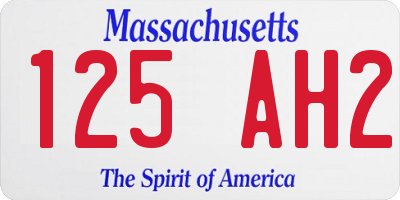 MA license plate 125AH2