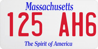 MA license plate 125AH6
