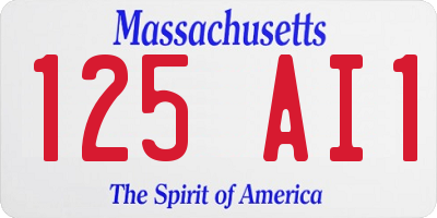 MA license plate 125AI1