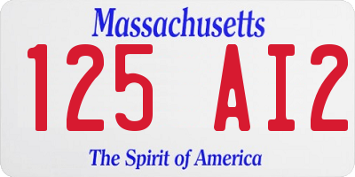 MA license plate 125AI2