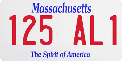 MA license plate 125AL1