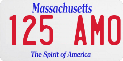 MA license plate 125AM0
