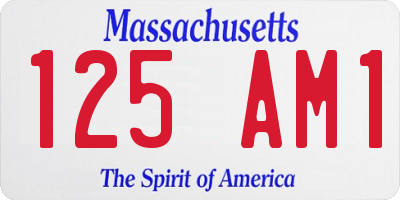 MA license plate 125AM1