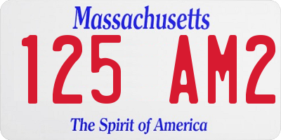 MA license plate 125AM2