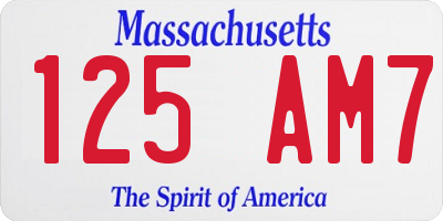 MA license plate 125AM7