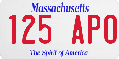 MA license plate 125AP0