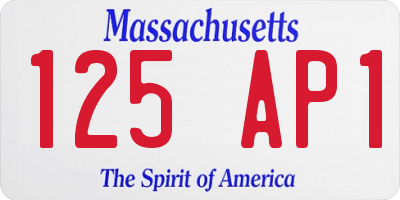 MA license plate 125AP1