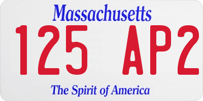 MA license plate 125AP2