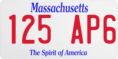 MA license plate 125AP6