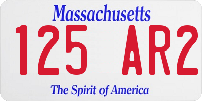 MA license plate 125AR2