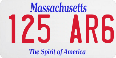 MA license plate 125AR6