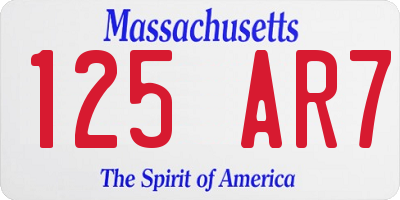 MA license plate 125AR7