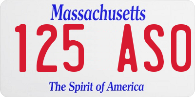 MA license plate 125AS0