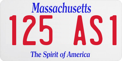 MA license plate 125AS1
