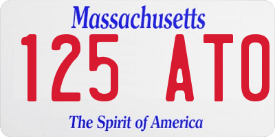 MA license plate 125AT0