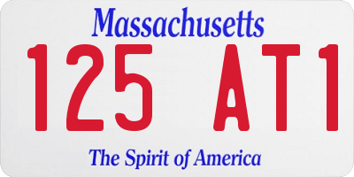 MA license plate 125AT1