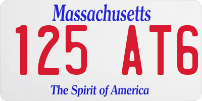 MA license plate 125AT6