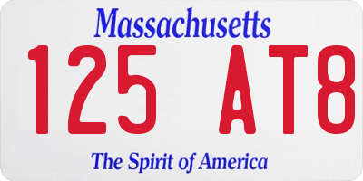 MA license plate 125AT8