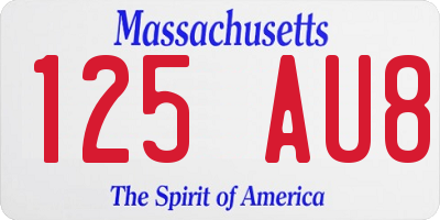 MA license plate 125AU8