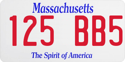 MA license plate 125BB5