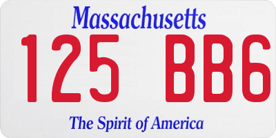 MA license plate 125BB6