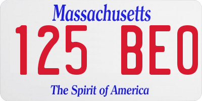 MA license plate 125BE0