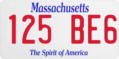 MA license plate 125BE6