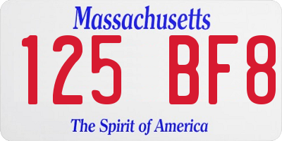 MA license plate 125BF8