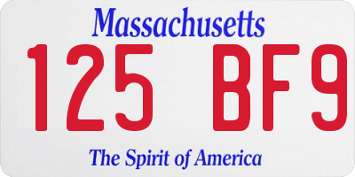 MA license plate 125BF9