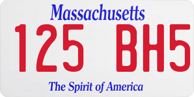 MA license plate 125BH5