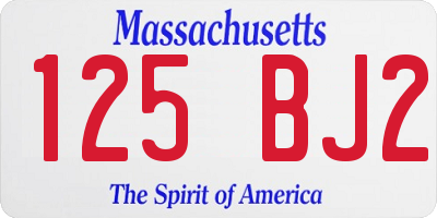 MA license plate 125BJ2