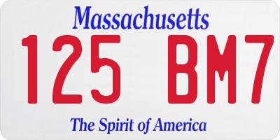 MA license plate 125BM7