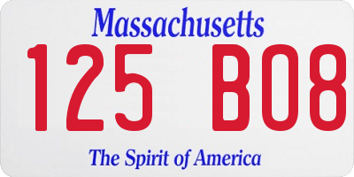 MA license plate 125BO8