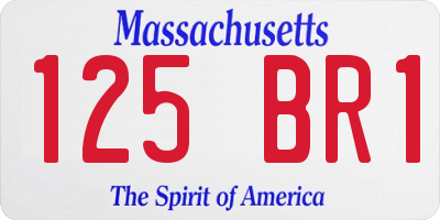 MA license plate 125BR1