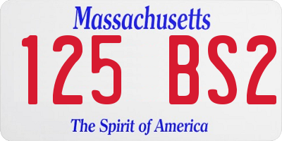 MA license plate 125BS2