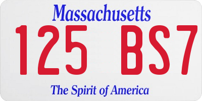 MA license plate 125BS7