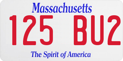 MA license plate 125BU2