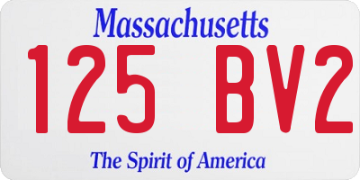 MA license plate 125BV2
