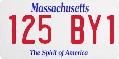 MA license plate 125BY1
